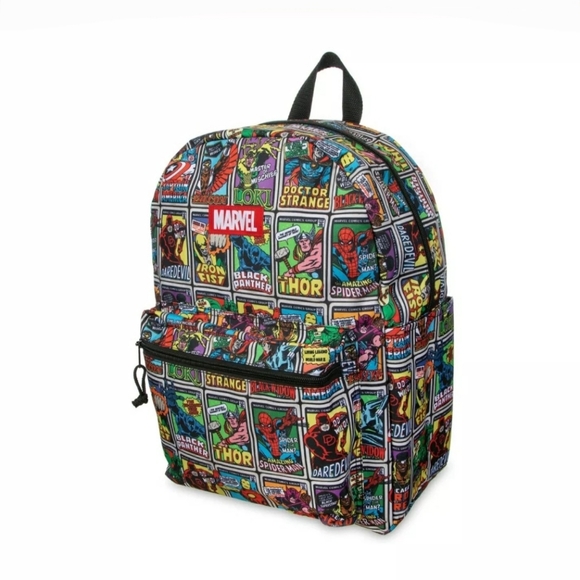 Marvel Comics Backpack 18”Classic AVENGERS Comic Book Nylon School Bag Funko NWT - Picture 2 of 5